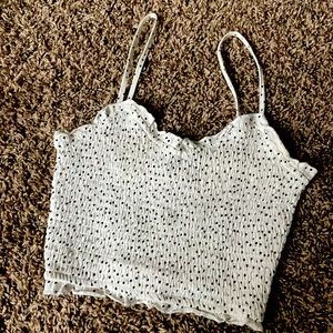 White polka dot primark crop top 2xs